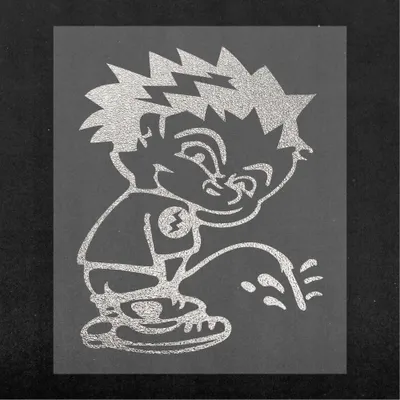 Produktbild von Sticker Aufkleber Monello Pipì Silber 14 x 16 cm