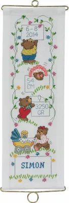 Produktbild von Permin Kreuzstich Stickpackung "Simon", Zählmuster, 14x40cm, 36-3345