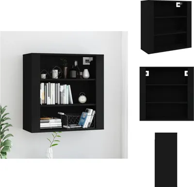 Produktbild von vidaXL Wandschrank Schwarz 80x33x80 cm Holzwerkstoff -  Sideboards