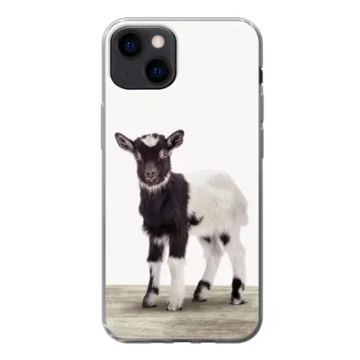 Produktbild von MuchoWow® Handyhülle Schutzhülle Hülle für iPhone 13 Ziege - Tiere - Kinder - Jungen - Mädchen Silikon Softcase Handy Hülle - Karteninhaber