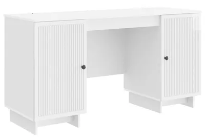 Produktbild von vidaXL Schreibtisch Hochglanz Weiß Holzwerkstoff 142,5 x 50 x 75 cm
