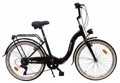 Produktbild von Dallas Bike Klapprad Faltrad 24 Zoll - Schwanenhals - 6-Gang Shimano - Rahmen S 16" - Schwarz