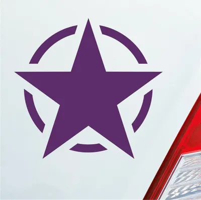 Produktbild von Auto Aufkleber US Army Stern USA Amerika America 10,2x9,7 cm Lila Sticker Heckscheibenaufkleber