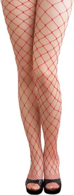 Produktbild von Oblique Unique Netzstrumpfhose grobe Maschen Fischnetz grobmaschig - rot