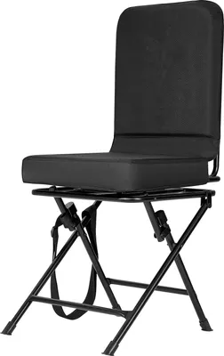Image de SucceBuy Chaise de camping pliante avec dossier et bandoulière réglable, chaise pliante pour le jardin et les activités de plein air (capacité de charge : 136 kg), rotation silencieuse à 360°, idéale pour les pique-niques et les loisirs en noir