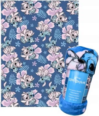 Produktbild von Disney Lilo und Stitch Flanell-Fleecedecke - Stitch - Blau, Rosa und Lila