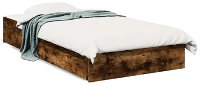 Produktbild von vidaXL Bettgestell mit Schubladen Räuchereiche 90x190 cm Holzwerkstoff