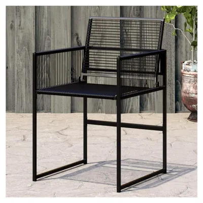 Produktbild von Gartenstühle, 4 Stück, schwarz aus Polyrattan für den Außenbereich