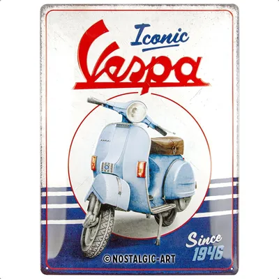 Image de Nostalgic-Art - Plaque en métal 30 x 40 cm - Vespa - Iconic since 1946