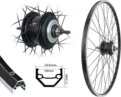 Produktbild von 28" Hinterrad Shimano 8 Gang Nexus Nabenschaltung mit Freilauf schwarz 19-622