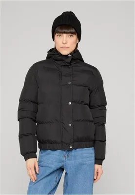 Produktbild von Urban Classics Ladies - Hooded Puffer Winterjacke schwarz