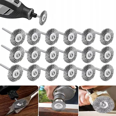 Produktbild von Drahtbürsten-Set für Bohrmaschine, Metallreinigung, 20 Stück