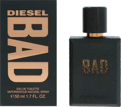 Produktbild von DIESEL BAD, Männer, 50 ml, Nicht nachfüllbare Flasche, Bergamotte, Kardamom, Lavendel, Veilchen (Blatt), Kaviar, Orris, Salbei, Ambrox, Patschuli, Tabak, Tonka-Bohne