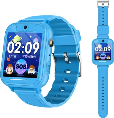 Obrázek produktu pro Dětské chytré hodinky pro chlapce a dívky 1,54" HD, hodinky Fitness Activity Tracker, Hudba, Fotoaparát, Kalendář, Budík, Krokoměr, Dárky pro děti