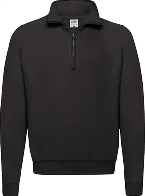 Image de Fruit of the Loom 62-114-0 | Classic Zip Neck Sweat - Farbe : Noir - Größe : XL