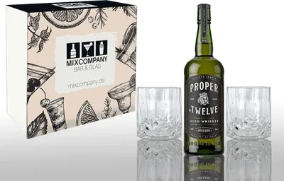 Produktbild von Conor McGregor Geschenkset Proper Twelve Whisky 0,7L (40% Vol) + 2 Tumbler Kristalloptik- [Enthält Sulfite]
