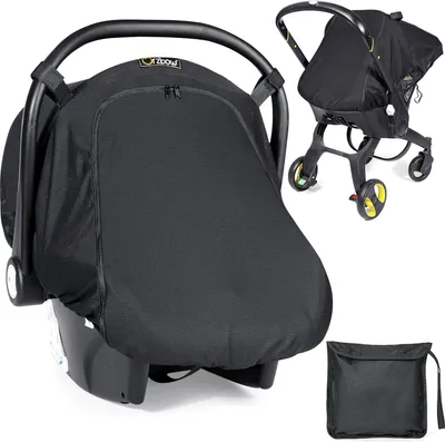 Produktbild von Orzbow®️ Atmungsaktive Sonnenschutz Babysitz UV-Schutz 50+, Universeller Babysitz mit seitlichen Belüftungsöffnungen und Sichtfenster, blockiert 99% UV, geeignet für (schwarz)