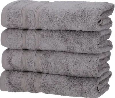 Produktbild von 4er Set Handtücher 50x100 cm Baumwolle Weich Soft Frottee Saugfähig Handtuch, Farbe:anthrazit