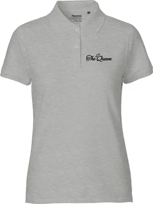 Produktbild von Huuraa Damen Polo Shirt The Queen Krone L Sport Grey Bio Baumwolle Fairtrade Poloshirt Geschenkidee