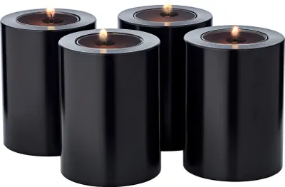 Produktbild von EDZARD Teelichthalter Cornelius black Ø 6cm H 8cm 4er Set