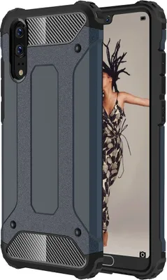 Produktbild von Mobigear Outdoor Huawei P20 Hülle Hardcase Backcover Stoßfest - Marineblau