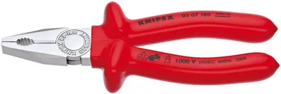 Immagine prodotto di Pinza combinata VDE da 180 mm con isolamento a immersione. Knipex | 4003773015314