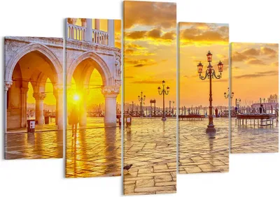Produktbild von Bild auf Leinwand - Leinwandbild - Venedig Stadt - 150x100cm - Wand Bild - Wanddeko - Wandbilder - Leinwanddruck - Bilder - Kunstdruck - Wanddekoration - Leinwand bilder - Wandkunst - EA150x100-3665