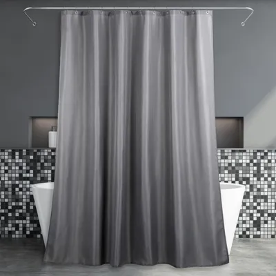 Image de Rideau de douche imperméable gris foncé, dimensions 183 x 200 cm, avec texture