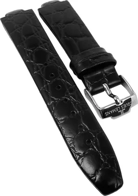 Produktbild von Jacques Lemans | Uhrenarmband Leder schwarz Krokoprägung 1-1684