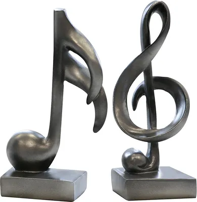 Imagen del producto de Escultura de estilo Gilde, clave de sol, "Música", resina sintética, color antracita, paquete de 6 unidades, 2 unidades como se muestra, L. 6 cm, An. 6 cm, Alt. 18 cm, código 79190