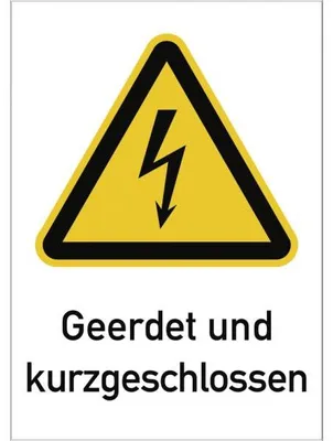 Produktbild von Dreifke® Schild Geerdet und kurzgeschlossen, Kombischild, Kunststoff, 210x297 mm