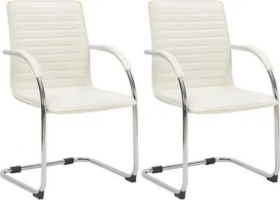 Produktbild von 2er Set Besucherstühle Tira Kunstleder weiß