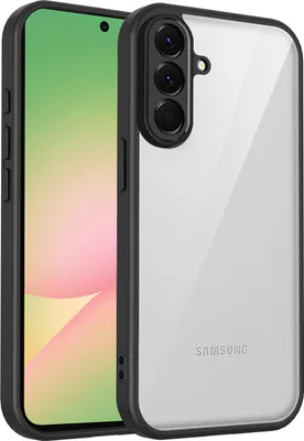 Produktbild von Hülle für Samsung Galaxy A56 Transparente Rückseite TPU Bumper Stoßfest Handyhülle Schwarz