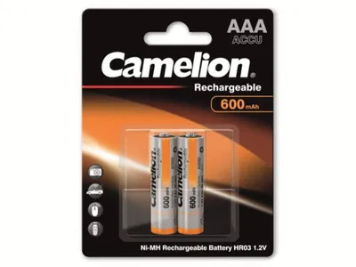 Produktbild von Camelion Ni-MH Rechargeable Akku AAA HR03 1,2V 600 mAh 2er Blister Micro 17006203