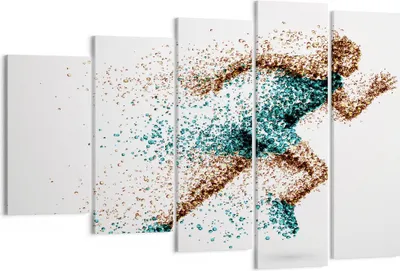 Produktbild von Bild auf Leinwand - Leinwandbild - Athlet sprinter sport läufer - 150x100cm - Wand Bild - Wanddeko - Leinwanddruck - Bilder - Kunstdruck - Wanddekoration - Leinwand bilder - Wandkunst - EG150x100-2802