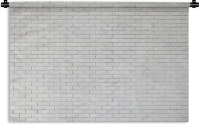 Produktbild von MuchoWow® Wandteppich Wandbehang Weiß - Wand - Ziegel 120x80 cm Tapisserie Dekoration Wandtuch - Wanddekorationen - Wandtücher