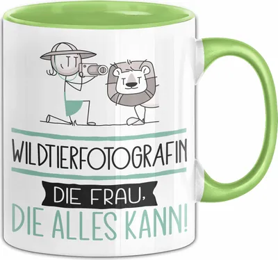 Produktbild von Wildtierfotografin Geschenk Tasse Becher Die Frau Die Allen Kann Geschenkidee für eine Wildtierfotografin Lustig (Grün)