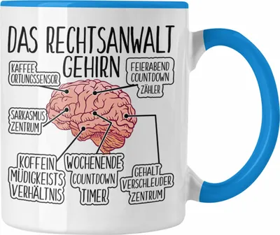 Produktbild von Trendation - Jura Tasse Geschenk Spruch Jurist Geschenkidee Anwalt Jura-Studium Lustige Sprüche (Blau)
