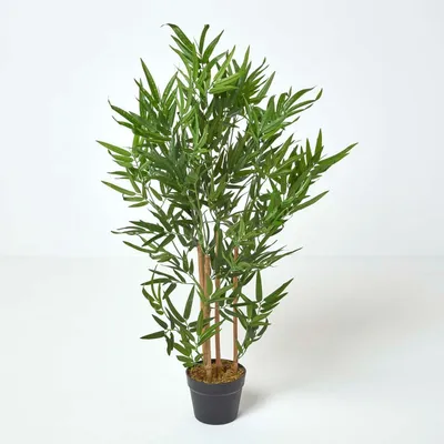 Produktbild von HOMESCAPES Kunstbaum Grün Bambus im Topf, 95 cm