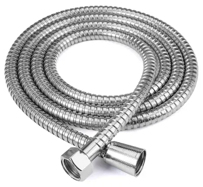 Image de Tuyau de douche en acier inoxydable, 2 mètres, raccord universel, flexible de douche