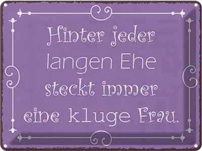 Produktbild von vianmo Blechschild 30x40 cm hinter langer Ehe kluge Frau Männer Frauen Spruch Zitat