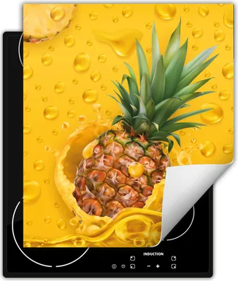 Produktbild von DarHaus Herdabdeckplatte 45x52 cm Anti Rutsch Matte Aufrollbar, obst - Ananas