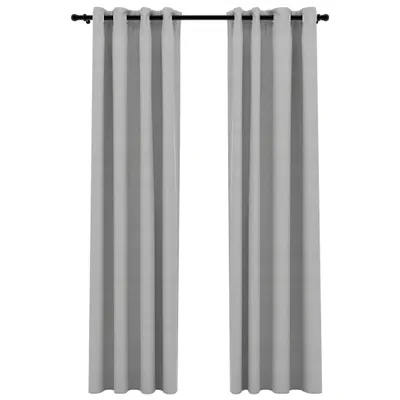 Produktbild von "Winteraktion" Verdunkelungsvorhänge Ösen Leinenoptik 2 Stk. Grau 140x245 cm - Gardinen & Vorhänge CC8408