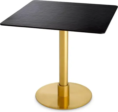 Obrázek produktu pro Casa Padrino jídelní stůl černý / mosazný 80 x 80 x v. 75 cm - Čtvercový kuchyňský stůl z nerezové oceli s keramickou deskou - Nábytek do jídelny - nábytek - nábytek