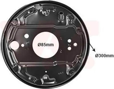 Produktbild von VAN WEZEL Spritzblech Bremsscheibe für VW TRANSPORTER III Bus Hinten Links 5870373 Ankerblech