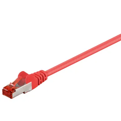 Zdjęcie produktu dla Goobay 95477 Kabel krosowy CAT 6, S/FTP (PiMF), czerwony, 1 m - mieszanka miedzi CCA