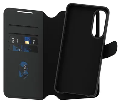 Imagen del producto de Funda PanzerGlass CARE™ 2 en 1 con cartera, compatible con Qi, para Samsung S25 Edge. Marca: Tango. Compatible con: Samsung Galaxy S25 Edge 5G. Color: