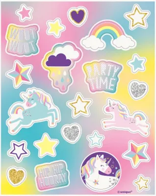 Produktbild von Sticker Einhorn 4 Blätter