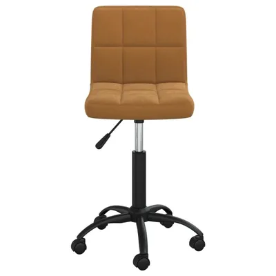 Image de vidaXL Chaise de salle à manger Pivotante Marron Velours
