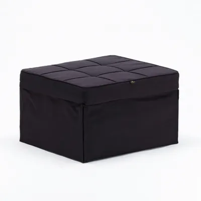 Immagine prodotto di Poltrona letto pieghevole pouf in tessuto Sweet Relax - nero